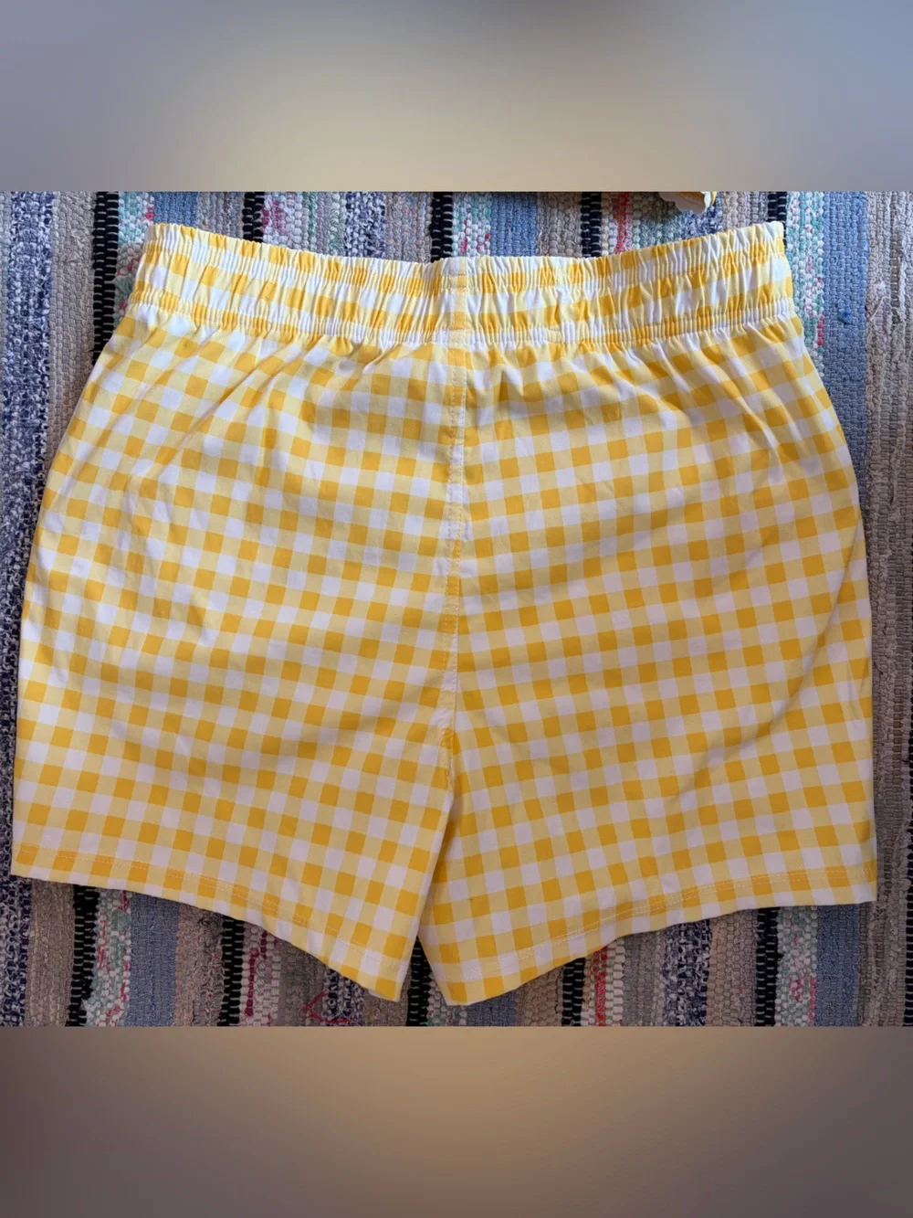 Hammie’s Yellow Gingham reversible Bikini Top and Cabana Trunk set